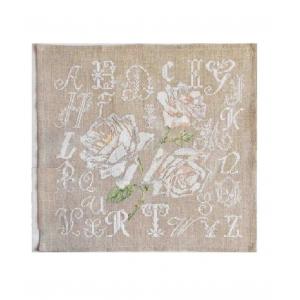White rose cross stitch kits linen aida fabric easy Rose cross stitch kits