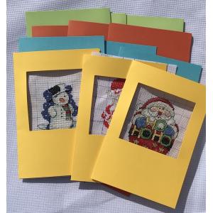 8 pcs per set Christmas greeting cards cross stitch kit