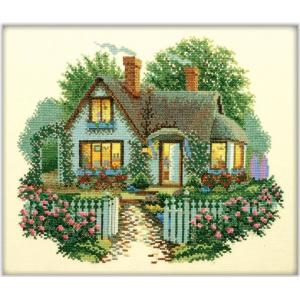 A Green cottage cotton cross stitch kit