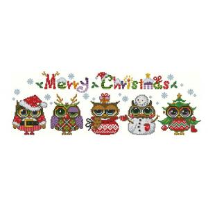 Christmas Owls, 14ct, Egypt Cotton Thread 240x70stitch, 53x23cm Cross Stitch Kits