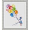 Rainbow Balloon and Girl Counted Cross Stitch Kits Egyptian Cotton Floss, 14ct 160x200 Stitch 38x45 cm Counted Cotton Cr